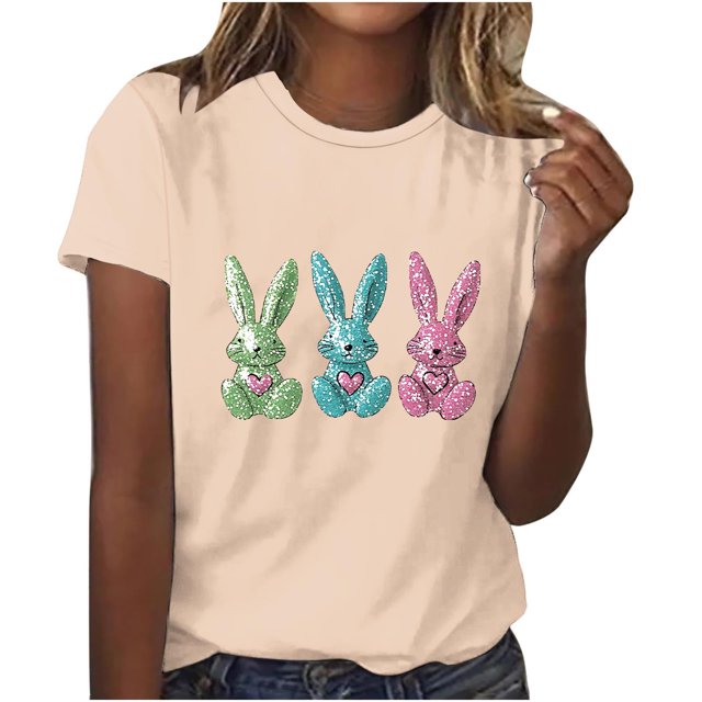 Pisexur Hauts de Printemps pour Femmes 2025, Hauts d'Entraînement Femmes, Hauts d'Entraînement Femmes T-Shirt Imprimé Manches Courtes Col Rond Chandail à la Mode Kaki, 2TG