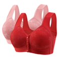 thumbnail image 1 of Timegard 2pc Bras for Women No Underwire Front Closure Button Full Support Solid Color Breathable Daily Sleep Bras, 1 of 2