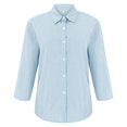 thumbnail image 4 of Kcodviy Women Spring and Summer Elephant Shirt Simple Solid Color Lapel Ladies Blouses Button Down Three Quarter Sleeve Buttons Classic Button Down Shirt Women Cardigan Cotton and Tops Blouse, 4 of 8