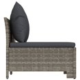 thumbnail image 3 of vidaXL 2-Seater Garden Sofa with Cushions Grey Poly Rattan, 3 of 5