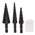 thumbnail image 2 of Step Drill Bit Set, Hex Handle Step Drill Bit Heat Treatment High Speed Steel Non Slip  For Metal, 2 of 8