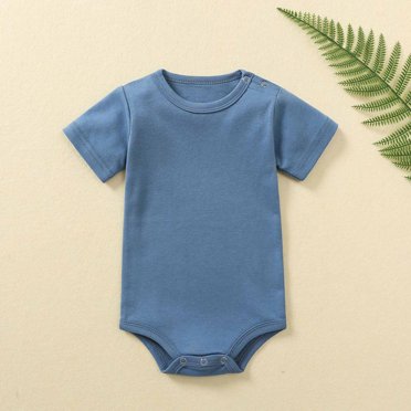 DPTALR Bébé Filles Garçons Manches Courtes T-Shirt Couleur Unie Jumpsuit Romper