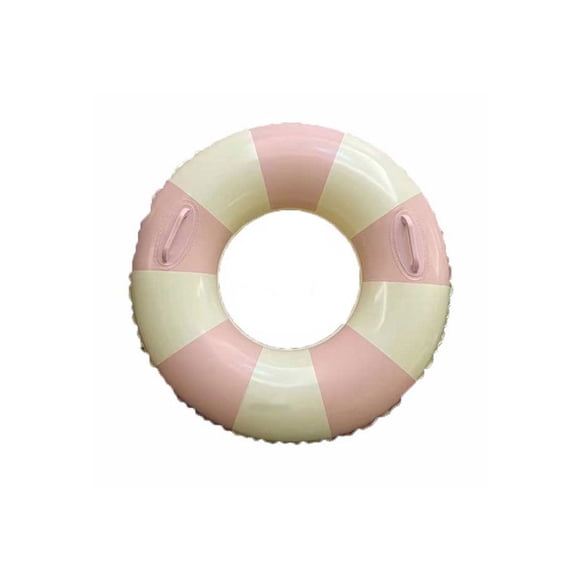 Thinsony Children Inflatable Swimming Pool Buoyancy Rings Water Boating Rowing Practicing Aid Circle for Indoor Gym Seaside Party Pink Stripe Size 100 with Handle