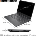 thumbnail image 3 of HP Victus 15,6 Po FHD 144 Hz Portable de Jeu/AMD Ryzen 5-7535HS (Surpasse i7-11800H) /AMD Radeon RX 6550M/clavier Rétroéclairé/MICA Argent/ 8 Go RAM DDR5 / 512 Go SSD / Windows 11 Famille / Ensemble avec Concentrateur USB 3.0, 3 of 5