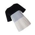 thumbnail image 4 of Femmes T-shirt Couleur Bloc Blouse Manches Courtes Femmes Bloc T-shirt Haut Col Rond Blouse, Noir Coloré, M, 4 of 7