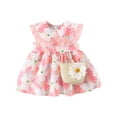 thumbnail image 1 of Vêtements pour Tout-Petites Filles Robe pour Tout-Petites Filles Imprimé Robe Bébé Sans Manches Débardeur Robe Mignonne Col Claudine Robe Princesse + Sac Cartable, 1 of 9