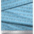 thumbnail image 3 of Soimoi Blue Cotton Duck Fabric Notes Musical Instrument Printed Fabric 1 Yard 56 Inch Wide, 3 of 5