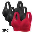 thumbnail image 2 of FAIWAD 3Pc Wireless Bras for Women Plus Size Full Coverage Front Closure Bralettes No Underwire Breathable Everyday Bra, 2 of 9