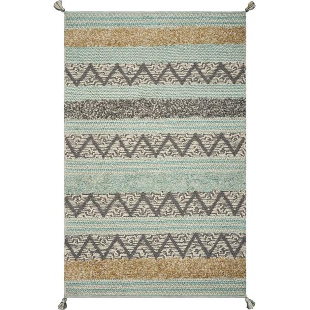 HomeRoots 349798 Tapis en Polyester Turquoise 5 x 7 Pi