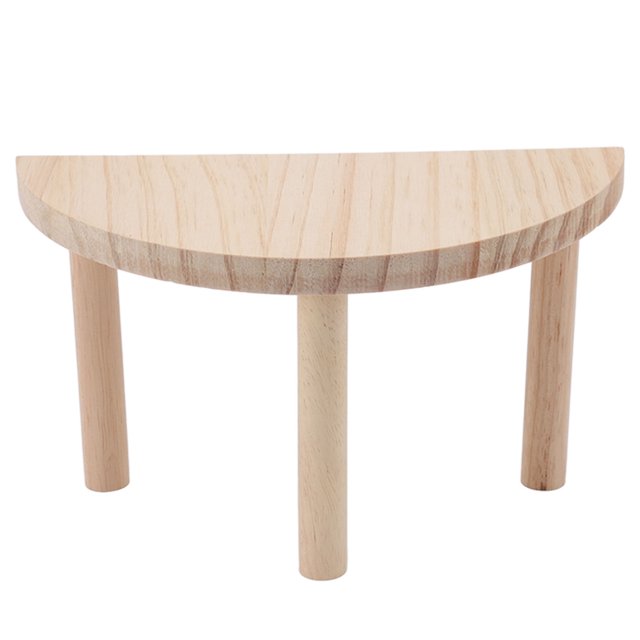 Plateforme en Bois pour Hamster, Demi-Ronde en Pin Durable pour Hamster Gerbille Chinchilla Oiseaux