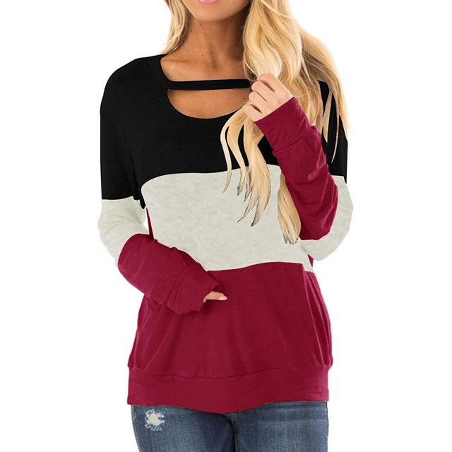 Tuniques à Manches Longues pour Femmes Sweat-Shirt Coupe Ample