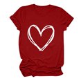 thumbnail image 2 of EGNMCR T-Shirts pour Femmes T-shirt à Col Rond Imprimé à Manches Courtes pour Femmes, Mode Décontractée, Coupe Ample, Hauts, 2 of 6