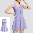 thumbnail image 2 of QATAINLAV Robe de Tennis Athlétique pour Femme avec Shorts Intégrés, Fermeture Éclair, Sans Manches, Mini, Entraînement, Golf, Robes, Course en Plein Air, Combinaison Sportive, Violet G Ventes Prime Aujourd'hui, 2 of 9