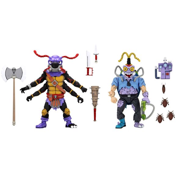 Les Tortues Ninja 1990 Dessin Animé Figurine Articulée de 7 Pouces, Ensemble de 2 - Antrax & Scumbag