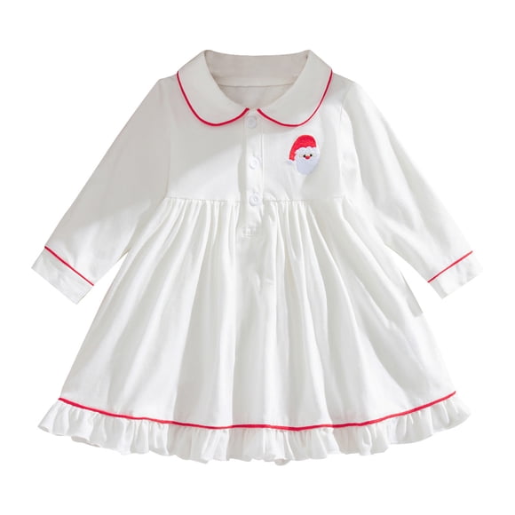 MIASHUI Girls Dress Set for Daily Casual Outdoor Style with Cardigan Notched Collar Elegant Party Wear Holiday Festive Season for Girls White,2-3 Years