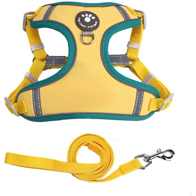 LSLJS Dog Harness, No Pull Easy On and Off Pet Vest Harness, Reflective Strip Pet Chest Strap Dog Vest With Traction Rope - No More Tugging or Choking for Small Medium Large Dogs