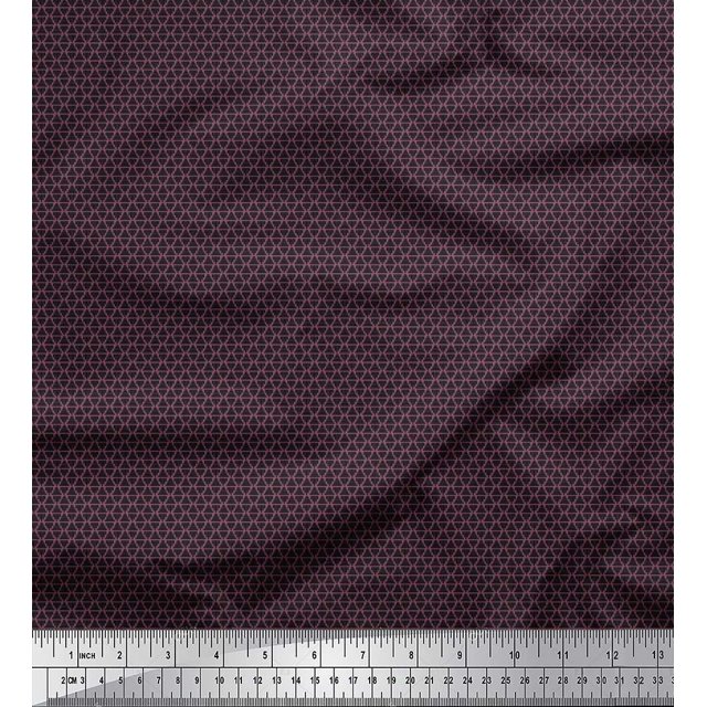 Soimoi Poly Georgette Fabric Triangle Shirting Decor Fabric Printed Yard 52 Inch Wide