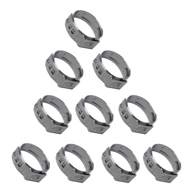 DYNWAVECA 10 Pcs Pince d'Oreille Réglable en Acier Inoxydable, comme Décrit, 10 Pcs -16.2mm 10 x 13.7-16.2mm