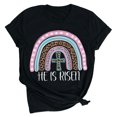 thumbnail image 1 of RKSTN Hauts Grande Taille pour Femmes Œufs de Pâques Imprimés Manches Courtes Col Rond Hauts Mode Couleur Unie Blouse Douce, 1 of 3