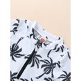 thumbnail image 4 of Faithtur Baby Boys Rash Guard Swimsuit, Cute Shark/Tree Print Short Sleeve Zip Up Swimwear, 4 of 9