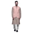 thumbnail image 1 of Atasi Ensemble Kurta Pyjama Imprimé Veste Col Mandarin Chemise Ethnique Traditionnelle, 1 of 5