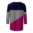 thumbnail image 4 of FAIWAD Women's 3/4 Sleeve Tunic Tops Round Neck Color Block Basic Loose Tops Casual Trendy Spring Summer Tops, 4 of 5