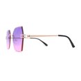 thumbnail image 4 of Womens Geometric Butterfly Rimless Oceanic Lens Chic Sunglasses Gold Purple Pink, 4 of 4