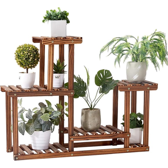 Rose Home Fashion Solid Pine Wood Plant Stand, Plant Stands Indoor, Outdoor Plant Stand, Plant Shelf, Plant Stands, Antirust Screws, Brown, Overall Size: 33x24 Inch