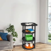 Sofa Side Table with Storage Shelf | Small Coffee Table for Living Room | Movable Floor-To-Ceiling Nightstand | Plastic End Table for Couch, Bedside, or Small Spaces