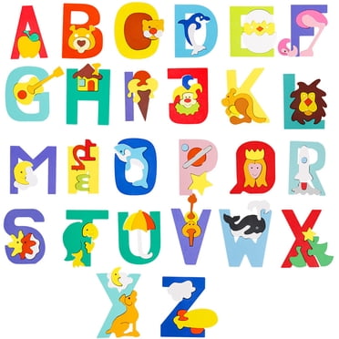 Jouet Casse-Tête Alphabet 26 Pcs, Casse-Tête en Bois avec Lettres et Animaux, Jouet Éducatif pour Enfants
