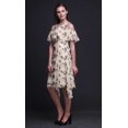 thumbnail image 3 of Bimba White Bird Print Womens Chic Style Cold Shoulder Shift Dress Summer Tunic - Small, 3 of 6