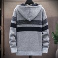 thumbnail image 4 of Cardigan à Capuche Patchwork à Manches Longues pour Hommes avec Fermeture Éclair, 4 of 4