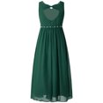 thumbnail image 2 of TDAO Robe en Chiffon Sans Manches Col en V Perlée Mariage Demoiselle d'Honneur Soirée Bal Robe de Bal Formelle Vert Armée 12, 2 of 7