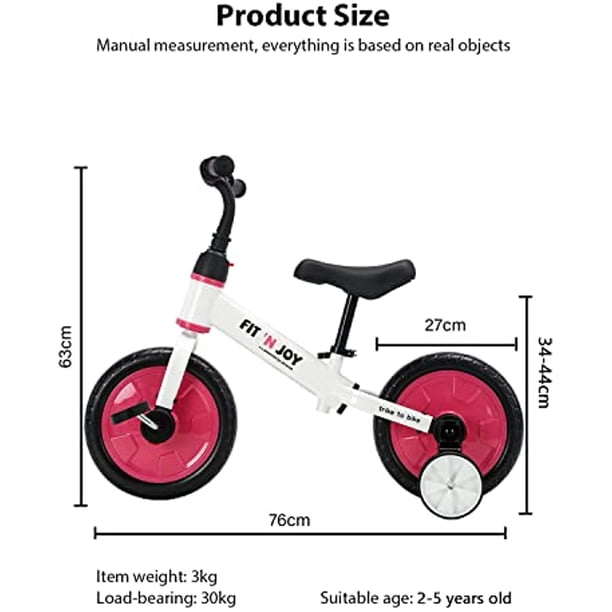 Vélo à pédales - ESTINK - Modèle pour tout-petits - Cadre en acier - Roues d'entraînement - 3-6