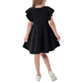 thumbnail image 5 of NJDVHB Robe d'Été pour Tout-Petit, Robe de Plage pour Fillette, Robe de Fête pour Fille, Robe Décontractée Unie à Manches Courtes pour Fille, Noir, 100, 5 of 5