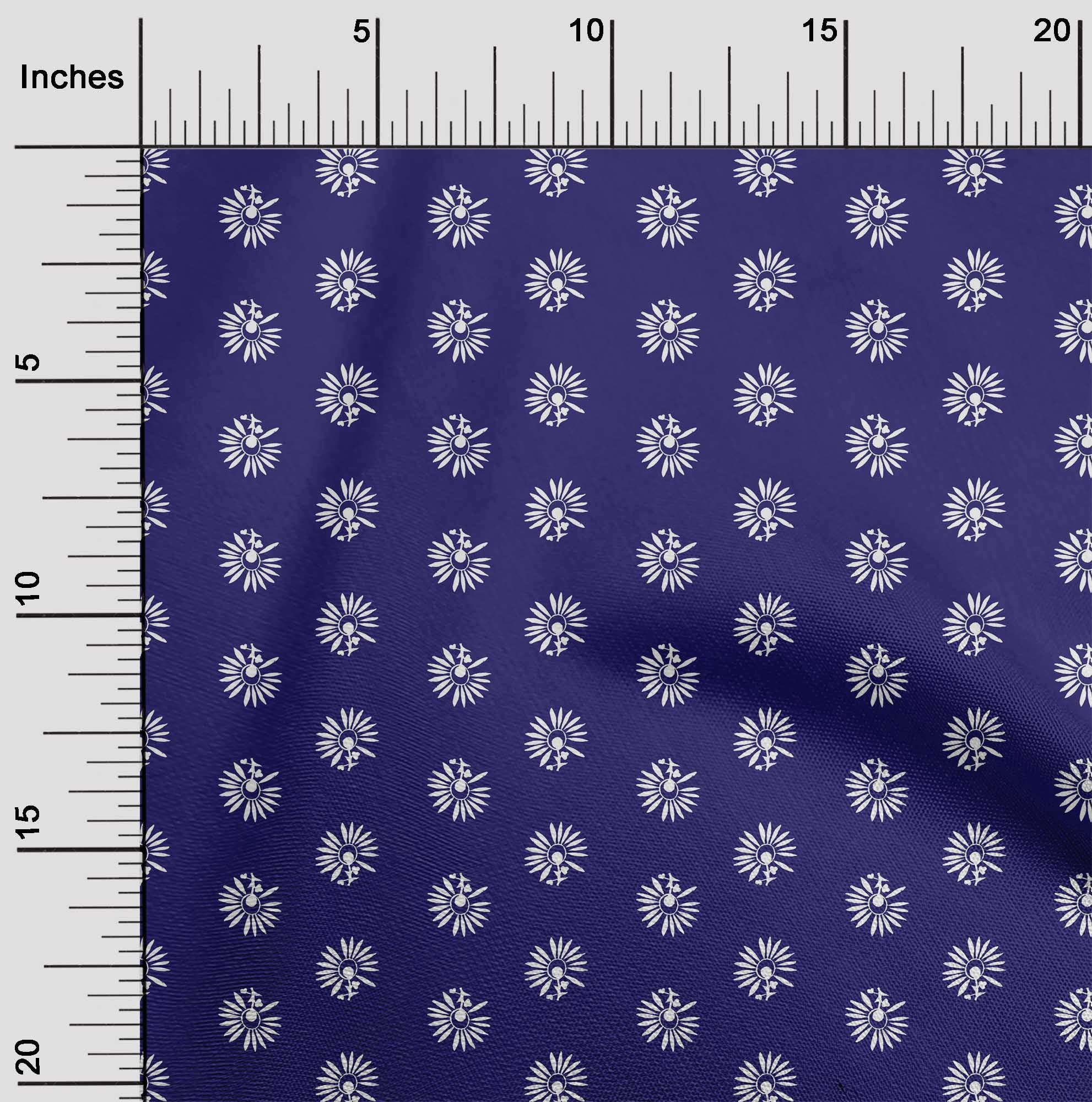 oneOone Viscose Chiffon Fabric Floral Block Print Fabric By The Yard 42 Inch Wide