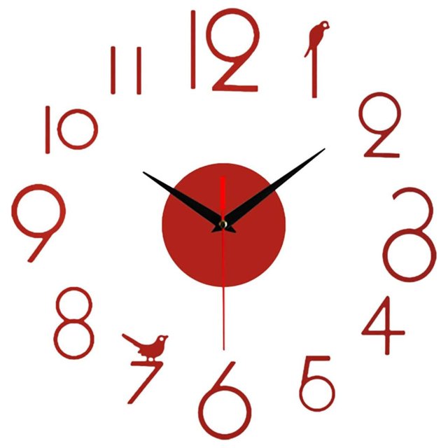3D Frameless Wall Clock, Silent Diy Wall Clock Number Wall Stickers Home Decor
