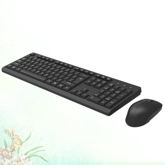 Hytrove Black Wireless Keyboard Mouse Combo 2.4g Computer Keyboard with Durable Keys and Ergonomic Design for Office