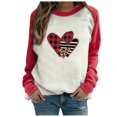 thumbnail image 1 of Prime Same Day Delivery Items Women Casual Raglan Long Sleeve Valentine Printing Shirt Pullover Tops Blouse, 1 of 5