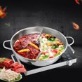 thumbnail image 3 of 30cm Stainless Steel Hot Pot Shop Fondue Cooker Cookware Two-flavor Double Ears Cooking Accessories, 3 of 9