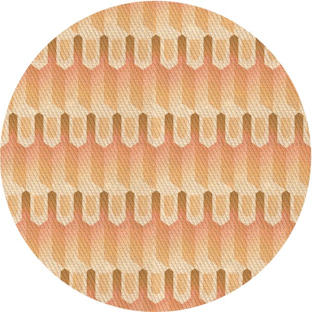 Ahgly Company Tapis d'Intérieur Ronds Transitionnels Orange Lavables à la Machine, 6 Pieds Rond