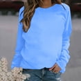 thumbnail image 2 of RKSTN Chandail pour Femmes Mode Couleur Unie Décontracté Manches Longues Col Rond Hauts Coupe Ajustée Chandail à Enfiler Mignon Léger Blouse, 2 of 4