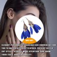 thumbnail image 3 of Feathers Earrings Long Drop Dangle Easy Matching Multicolor Classical Comfortable Modern Style Ear Pendants for Women Jewelry royal blue, 3 of 7