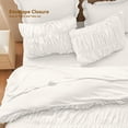 thumbnail image 5 of Nayoroom 3 Pieces White Ruched Duvet Cover Set Bed Set Boho Shabby Chic Bedding Set for Bedroom Soft Fluffy Ruffle Comforter Cover Set with Pillowcases,Full Size, 5 of 5