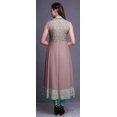 thumbnail image 4 of Bimba Kurti Longue Indienne Rose Aube à Fleurs pour Femmes Tenue de Fête Imprimée Sans Manches Robe Anarkali Kurti Très Grande, 4 of 6