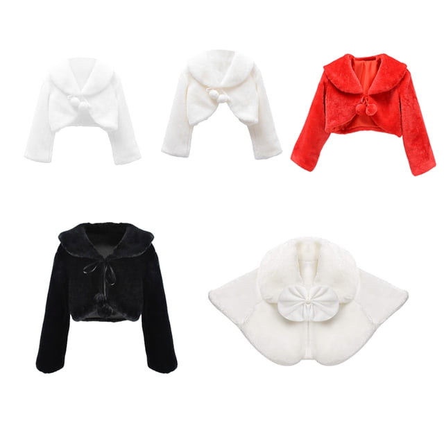 Cape Châle pour Filles Robe de Fête de Noël Belle Performance Bippet Lavable à la Main Élégant Garde au Chaud Vêtements Fournitures pour Filles Rouge TTG