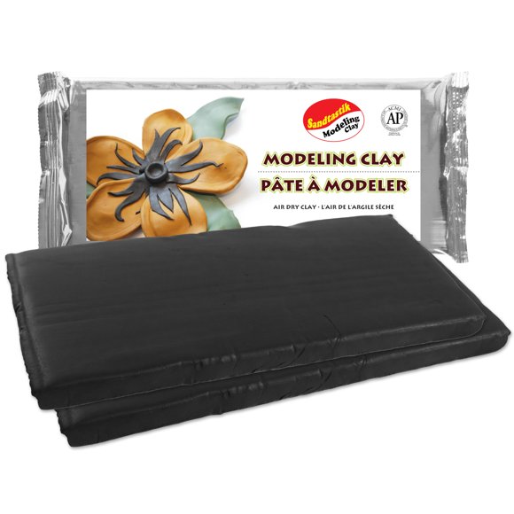 Sandtastik Air Dry Modeling Clay, Black - 2.2 lb (1 kg)