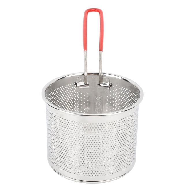 Panier pour Friteuse, Panier Rond en Acier Inoxydable pour Friteuse avec Poignée Résistante à la Chaleur, Passoire Égouttoir de Cuisine pour la Maison et le Restaurant