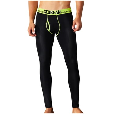 Mens Thermal Underwear Mens Print Cotton Breathable Sports Leggings Thermal Long Johns Underwear Pants