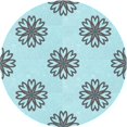 thumbnail image 1 of Ahgly Company Tapis de Zone Rond d'Intérieur Lavable à la Machine, Transitionnel, Bleu Cadet Vert, 4 Pieds Rond, 1 of 7